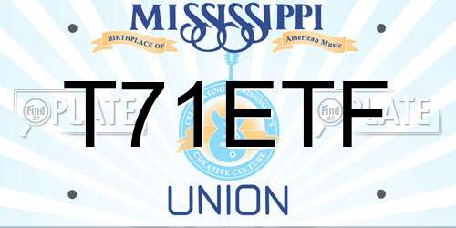 T71ETF Mississippi License Plate