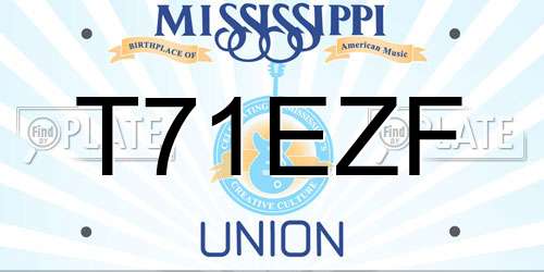 T71EZF Mississippi License Plate