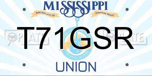 T71GSR Mississippi License Plate