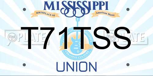 T71TSS Mississippi License Plate