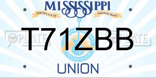 T71ZBB Mississippi License Plate