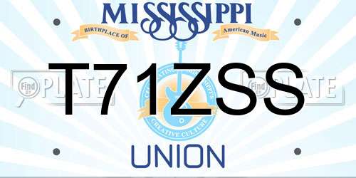 T71ZSS Mississippi License Plate
