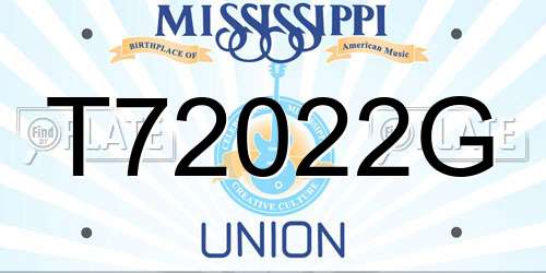 T72022G Mississippi License Plate