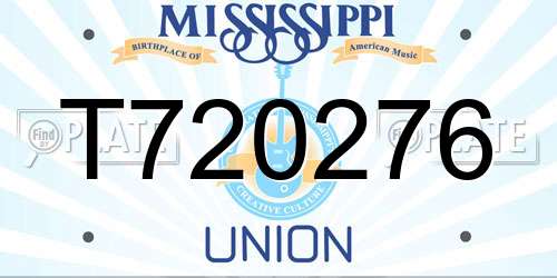 T720276 Mississippi License Plate