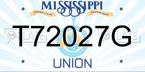 T72027G Mississippi License Plate