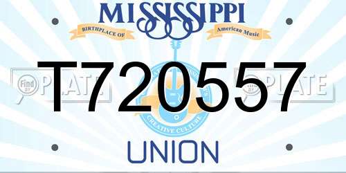 T720557 Mississippi License Plate
