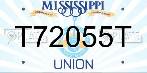 T72055T Mississippi License Plate