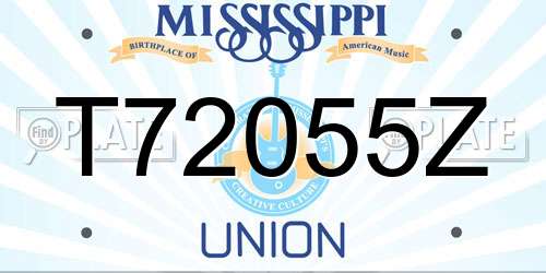 T72055Z Mississippi License Plate