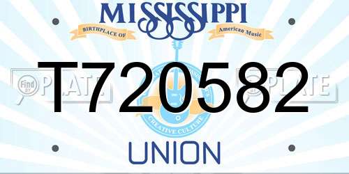 T720582 Mississippi License Plate