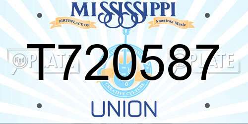 T720587 Mississippi License Plate