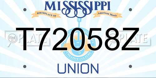 T72058Z Mississippi License Plate