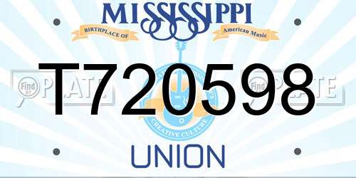 T720598 Mississippi License Plate