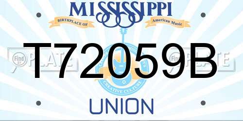 T72059B Mississippi License Plate