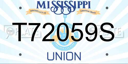 T72059S Mississippi License Plate