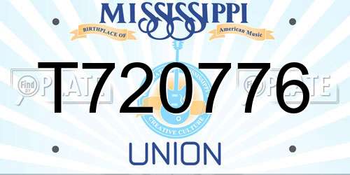 T720776 Mississippi License Plate