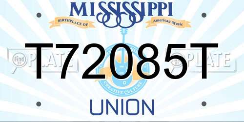 T72085T Mississippi License Plate