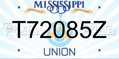 T72085Z Mississippi License Plate