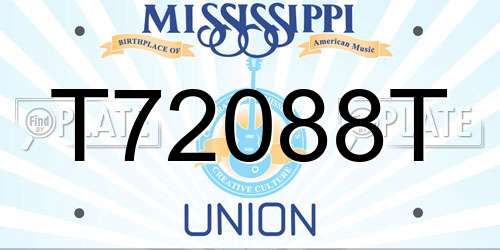 T72088T Mississippi License Plate