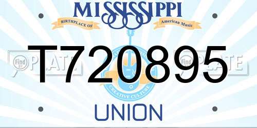 T720895 Mississippi License Plate