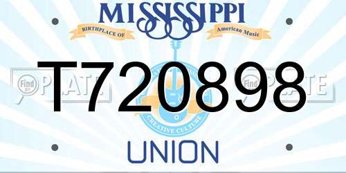T720898 Mississippi License Plate