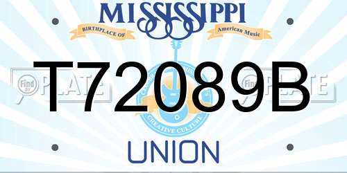 T72089B Mississippi License Plate