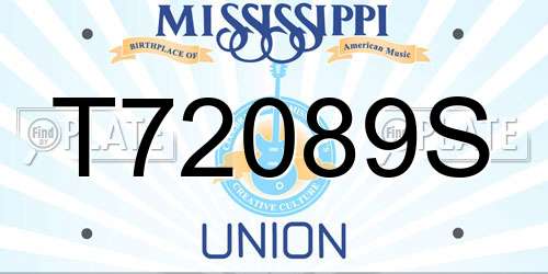 T72089S Mississippi License Plate