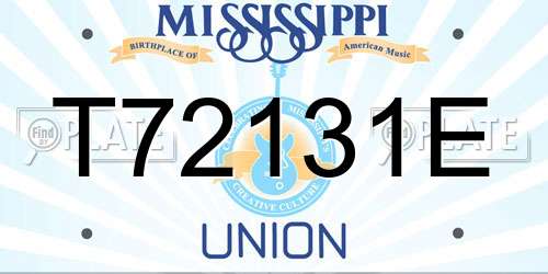 T72131E Mississippi License Plate