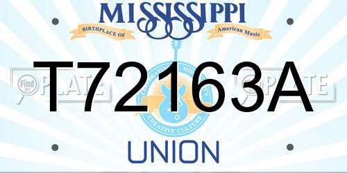 T72163A Mississippi License Plate