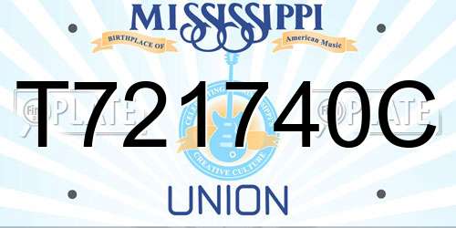 T721740C Mississippi License Plate