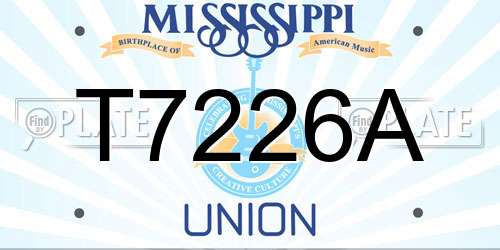 T7226A Mississippi License Plate