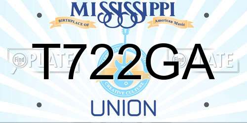 T722GA Mississippi License Plate