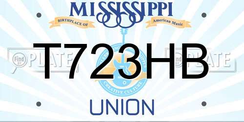 T723HB Mississippi License Plate
