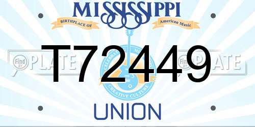 T72449 Mississippi License Plate