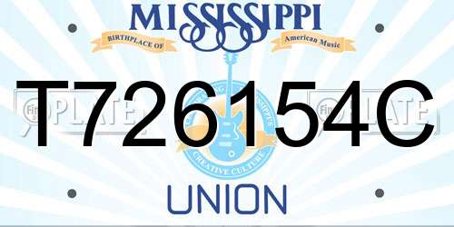 T726154C Mississippi License Plate