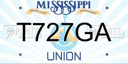 T727GA Mississippi License Plate