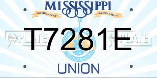 T7281E Mississippi License Plate