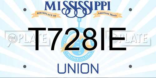 T728IE Mississippi License Plate
