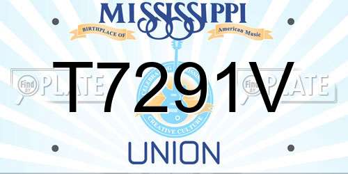 T7291V Mississippi License Plate