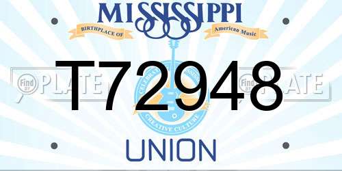 T72948 Mississippi License Plate