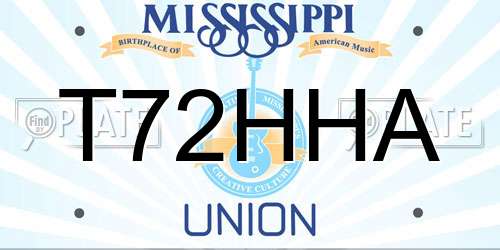 T72HHA Mississippi License Plate
