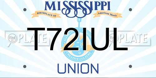 T72IUL Mississippi License Plate