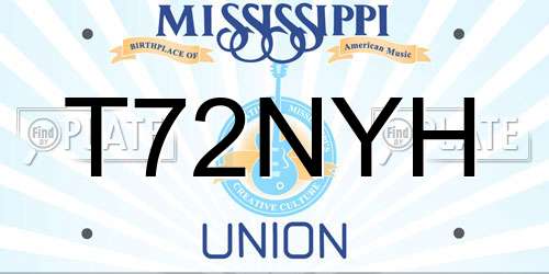 T72NYH Mississippi License Plate