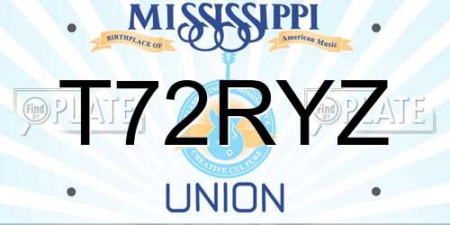 T72RYZ Mississippi License Plate