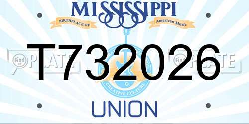 T732026 Mississippi License Plate
