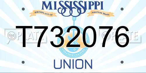T732076 Mississippi License Plate