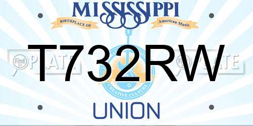 T732RW Mississippi License Plate