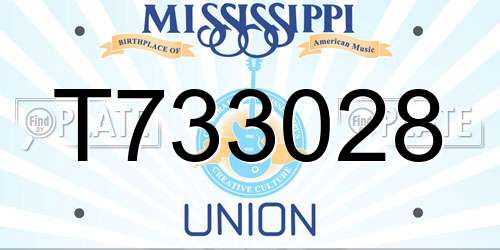 T733028 Mississippi License Plate