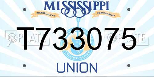 T733075 Mississippi License Plate