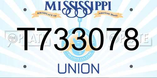 T733078 Mississippi License Plate