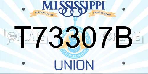T73307B Mississippi License Plate